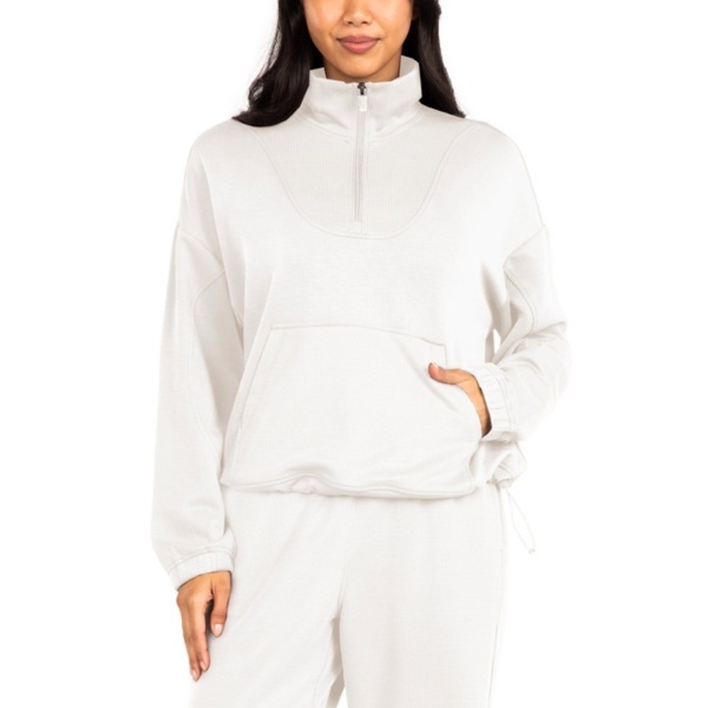 Spyder Cream Quarter-Zip Mockneck Sweatshirt Pullover